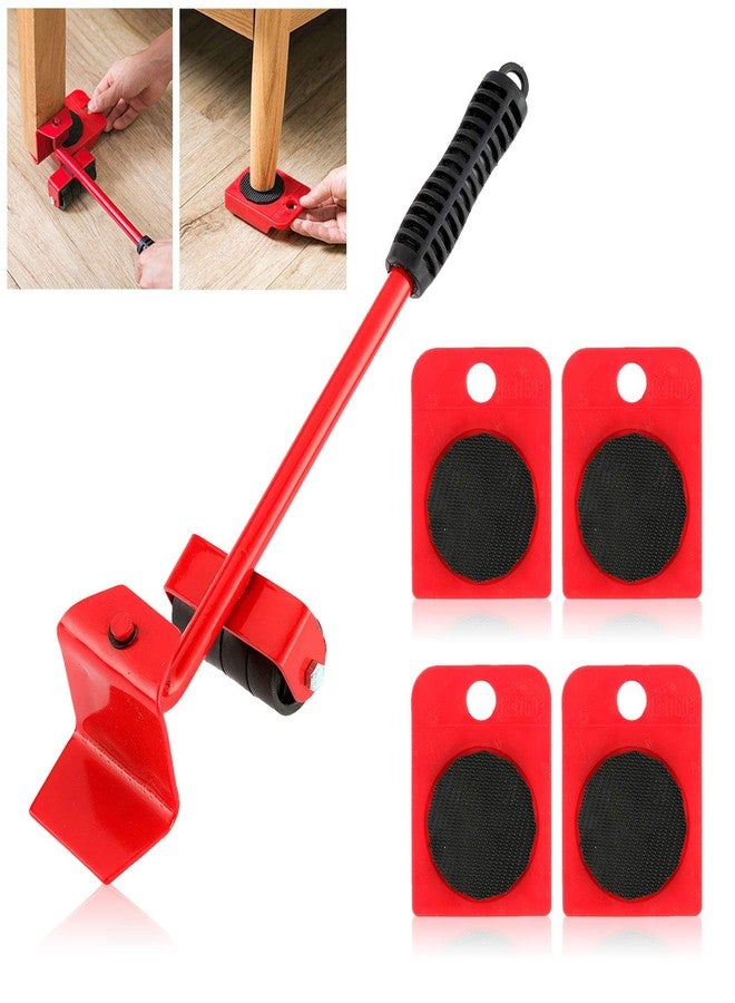Dyna-Living Moving Sliders Furniture Lifter Mover Tools Set Heavy Duty Furniture Moving Tools Furniture Moving Roller Wheel Set for Fridge 360 Degree Rotatable 4PCS Red - Image 1